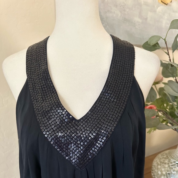 Alive + Olivia Black Sequins Sleeveless T back style top - Picture 11 of 13